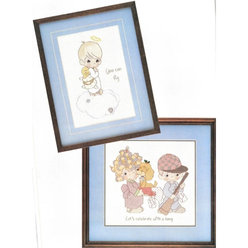 Lot of 2 Precious Moments Cross Stitch Booklets Gloria & Pat Designs PM 16 PM 17